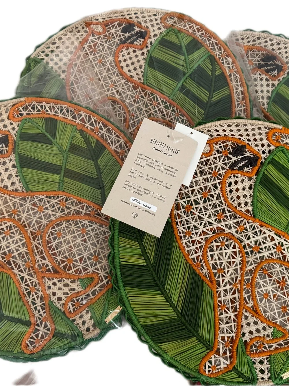 NWT Mercedes Salazar Golden Jaguar Placemats - 4 sets of 2 / 8 total
